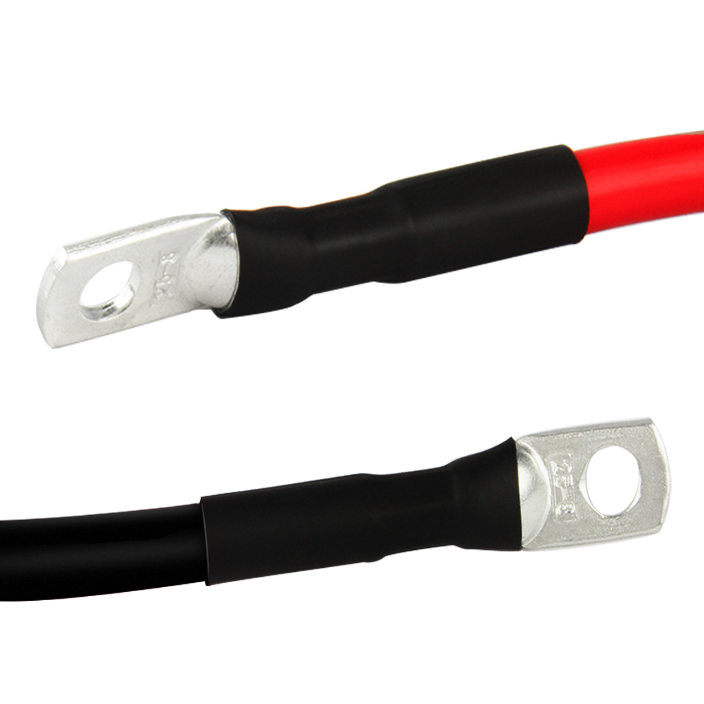 BouGPeng 2 Pièces Câble de Batterie en Cuivre 25mm²3AWG 50cm Onduleur  Batterie Câble Rouge et Noir Cable Batterie Voiture avec Cosses à Anneau  Fil de Cuivre pour Auto Motos Voitures Bateaux 